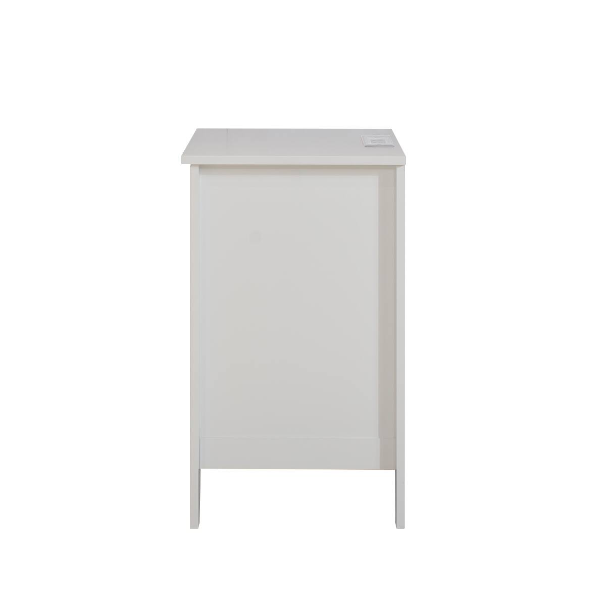Alt View 1. Loheer - Loheer White 3 Drawer Nightstand with Charging Station, USB Ports and Power Outlets - White.