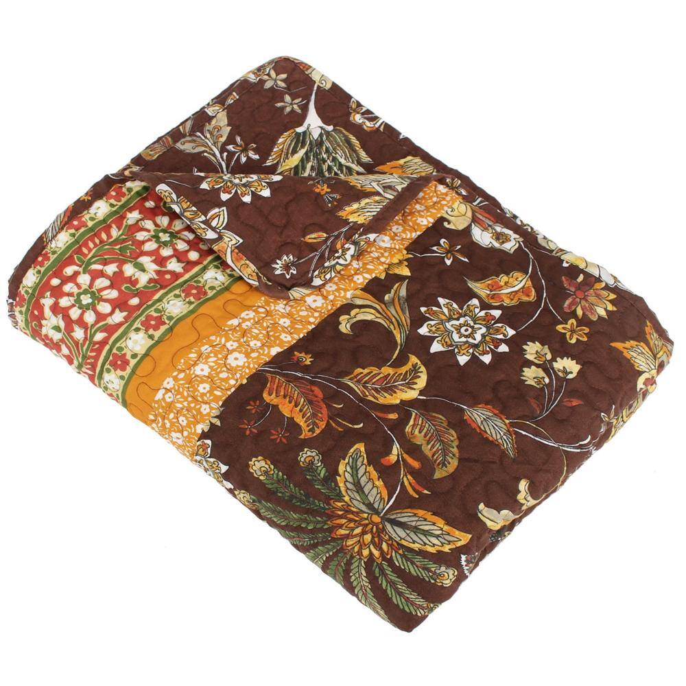 Alt View 2. Barefoot Bungalow - Barefoot Bungalow Audrey Throw Blanket - 50x60", Chocolate - Chocolate.
