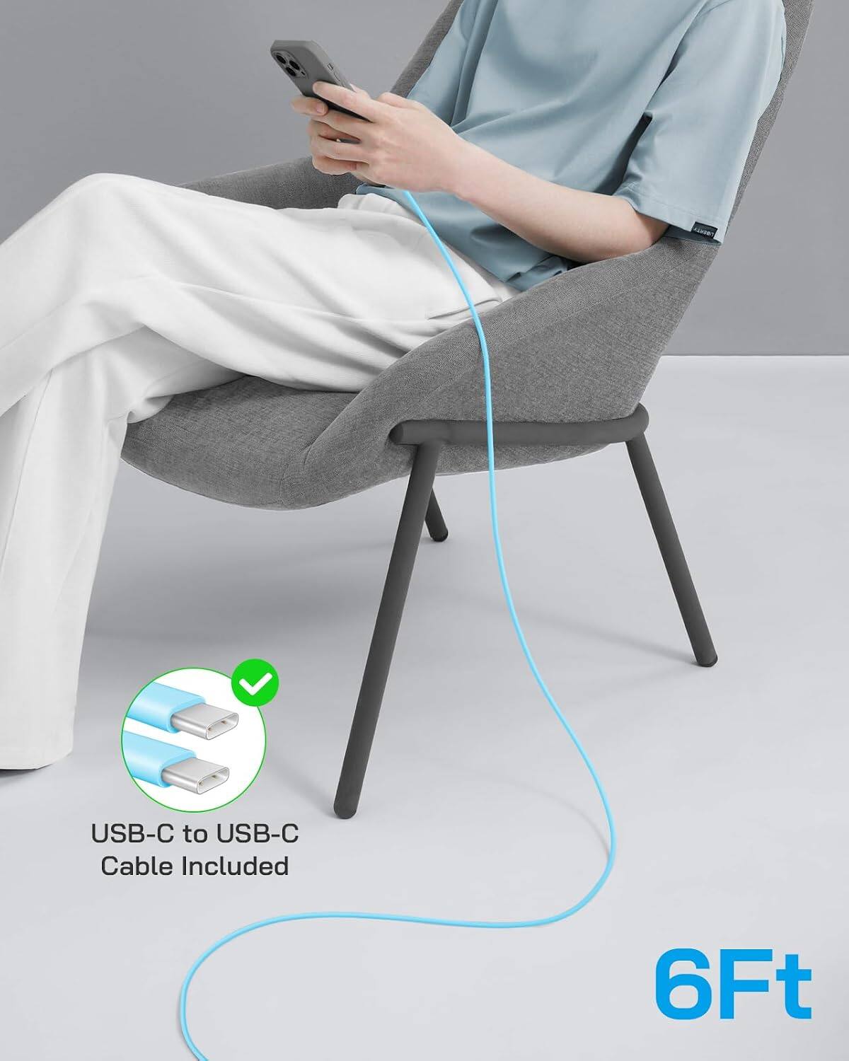 USB-C to USB-C Cable Included  
6Ft