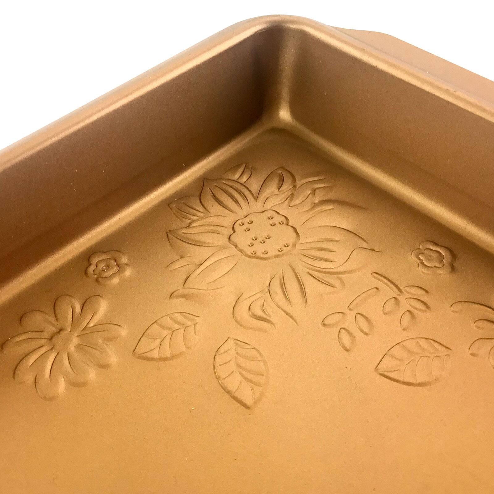 Alt View 3. Gibson - Gibson Home Country Kitchen Embossed Carbon Steel 13.75 Inch Roaster Pan in Copper - Copper.