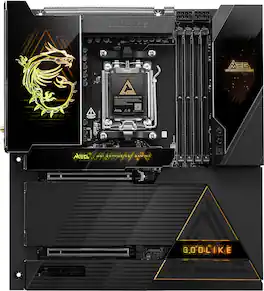MSI - MEG X870E GODLIKE MAX (Socket AM5) AMD X870E E-ATX DDR5 Wi-Fi 7 Ryzen 9000 / 8000 / 7000 Motherboard - Black