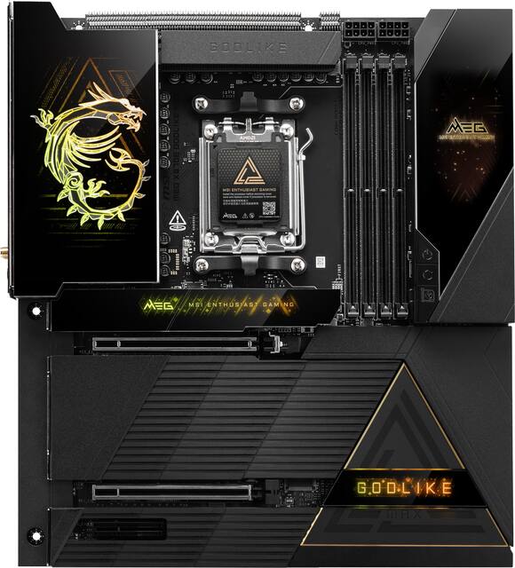 MSI - MEG X870E GODLIKE MAX (Socket AM5) AMD X870E E-ATX DDR5 Wi-Fi 7 Ryzen 9000 / 8000 / 7000 Motherboard - Black