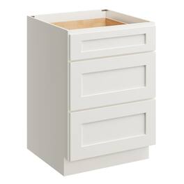Boyel Living - 24 Inch Base Cabinet with 3 Soft-Close Drawers - White Shaker