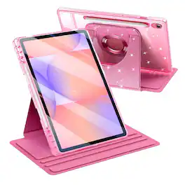 Kitcheniva - Rotating Case For Samsung Galaxy Tab S10 Lite/ S10 FE/ S9 FE 5G 10.9 Inch - Glittering Pink