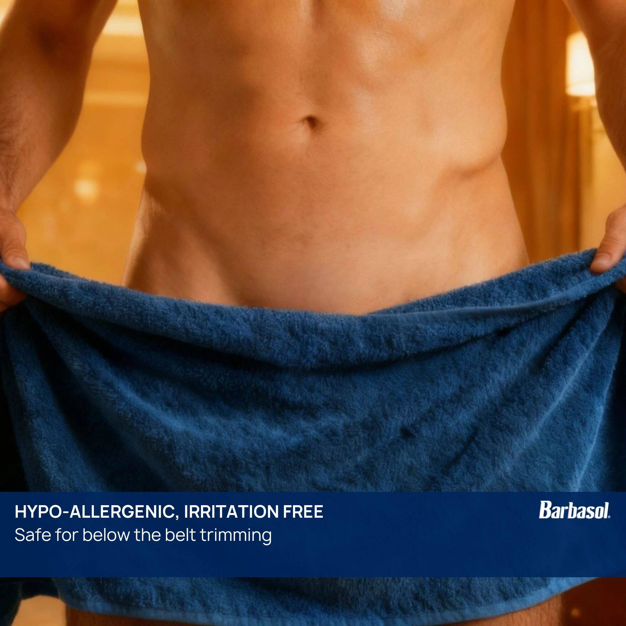 HYPO-ALLERGENIC, IRRITATION FREE  
Safe for below the belt trimming  
Barbasol