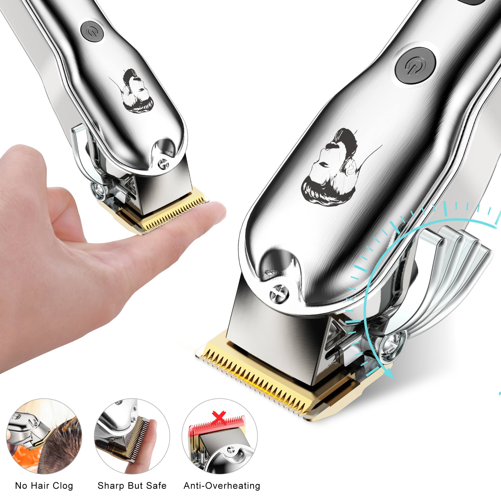 No Hair Clog  
Sharp But Safe  
Anti-Overheating