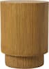 Front. LeisureMod - Eden Modern Stone Top Round Side Table, Indoor/Outdoor Weather Resistant Accent Table, Fully Assembled - Brown.