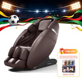Costway - Full Body Zero Gravity SL Track Massage Chair w/ Negative Ion Generator - Brown