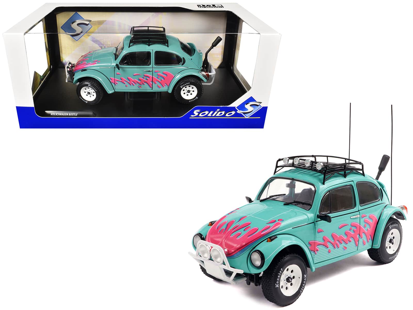 1976 Volkswagen Beetle Baja Miami Green with Pink Graphics 1/18 Diecast Model Car by Solido price history on PriceWatchPro