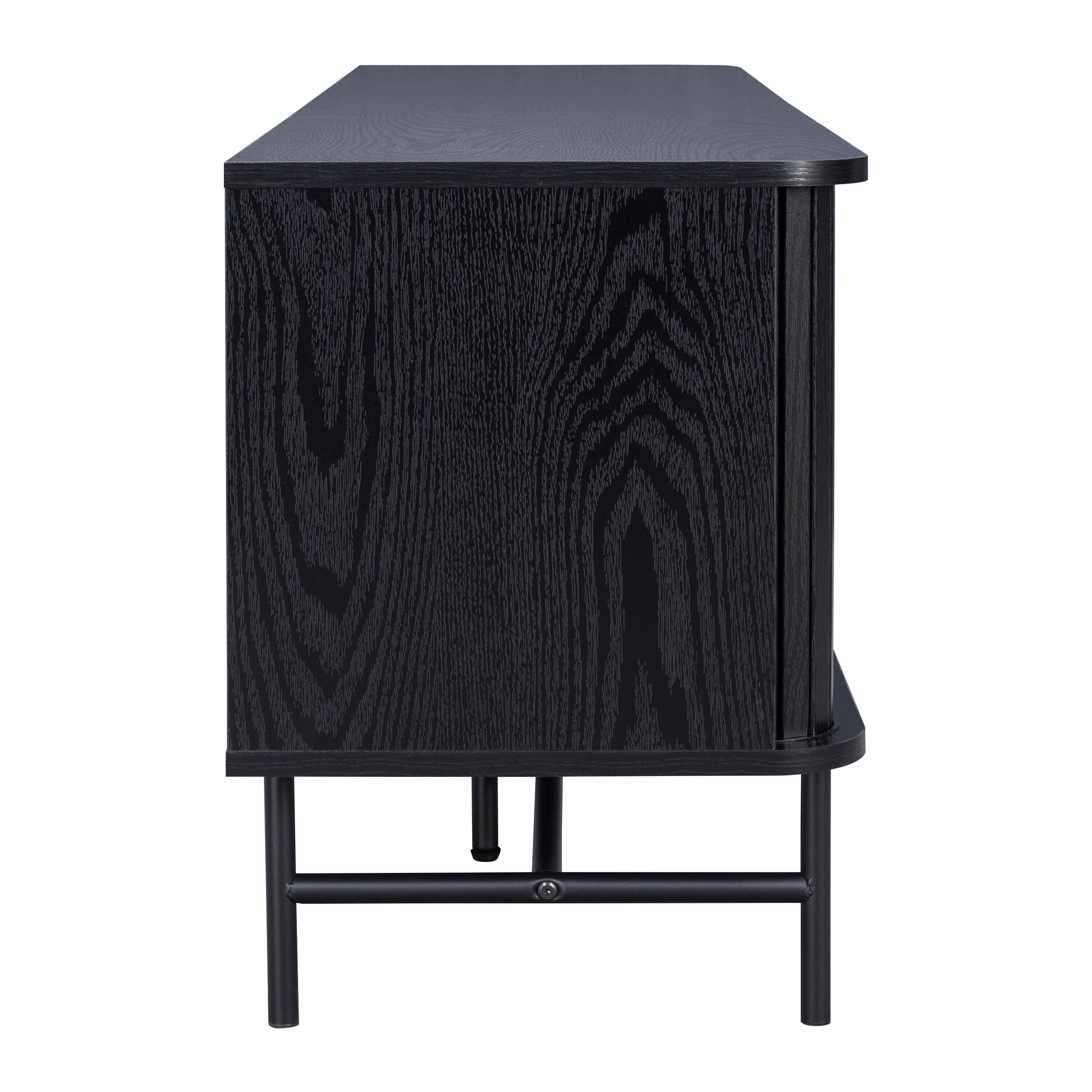 Alt View 2. CorLiving - TV Stand / Media Console with Curved Fluted Doors for TVs up to 65" - Black.