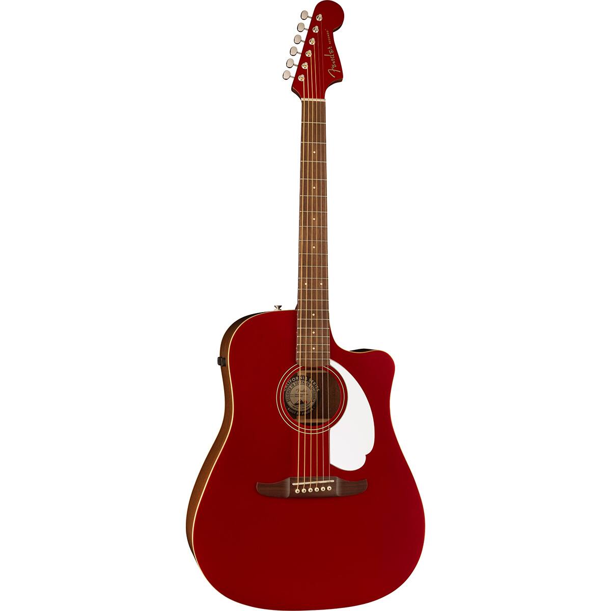 Alt View 2. Fender - Fender Redondo Player Acoustic Electric Guitar, Walnut Fingerboard, White Pickguard, Candy Apple Red.