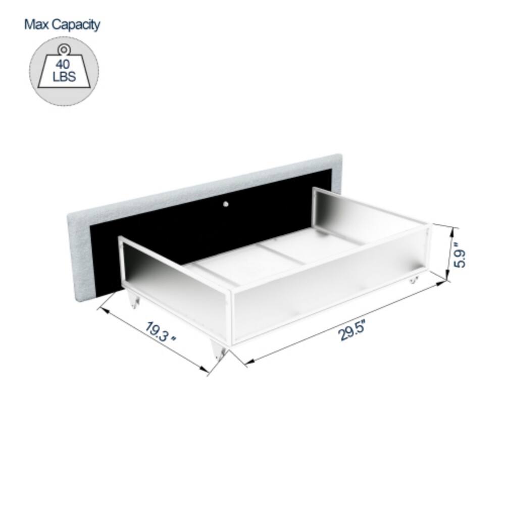 Max Capacity: 40 LBS  
Dimensions: 5.9" x 19.3" x 29.5"