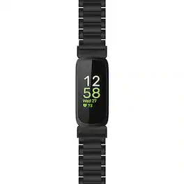 StrapsCo - Evening Bracelet Stainless Steel Watch Band Strap For Fitbit Inspire 3 - Black