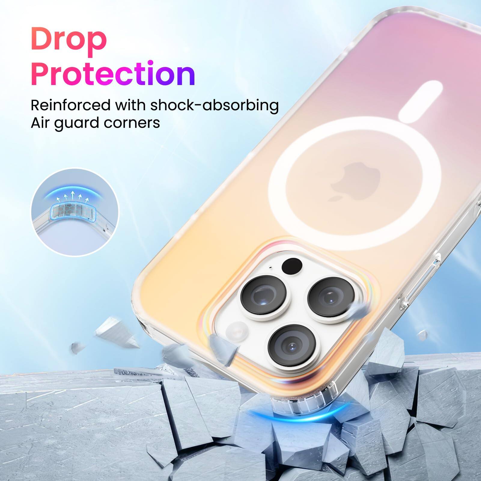 Drop Protection
Reinforced with shock-absorbing Air guard corners