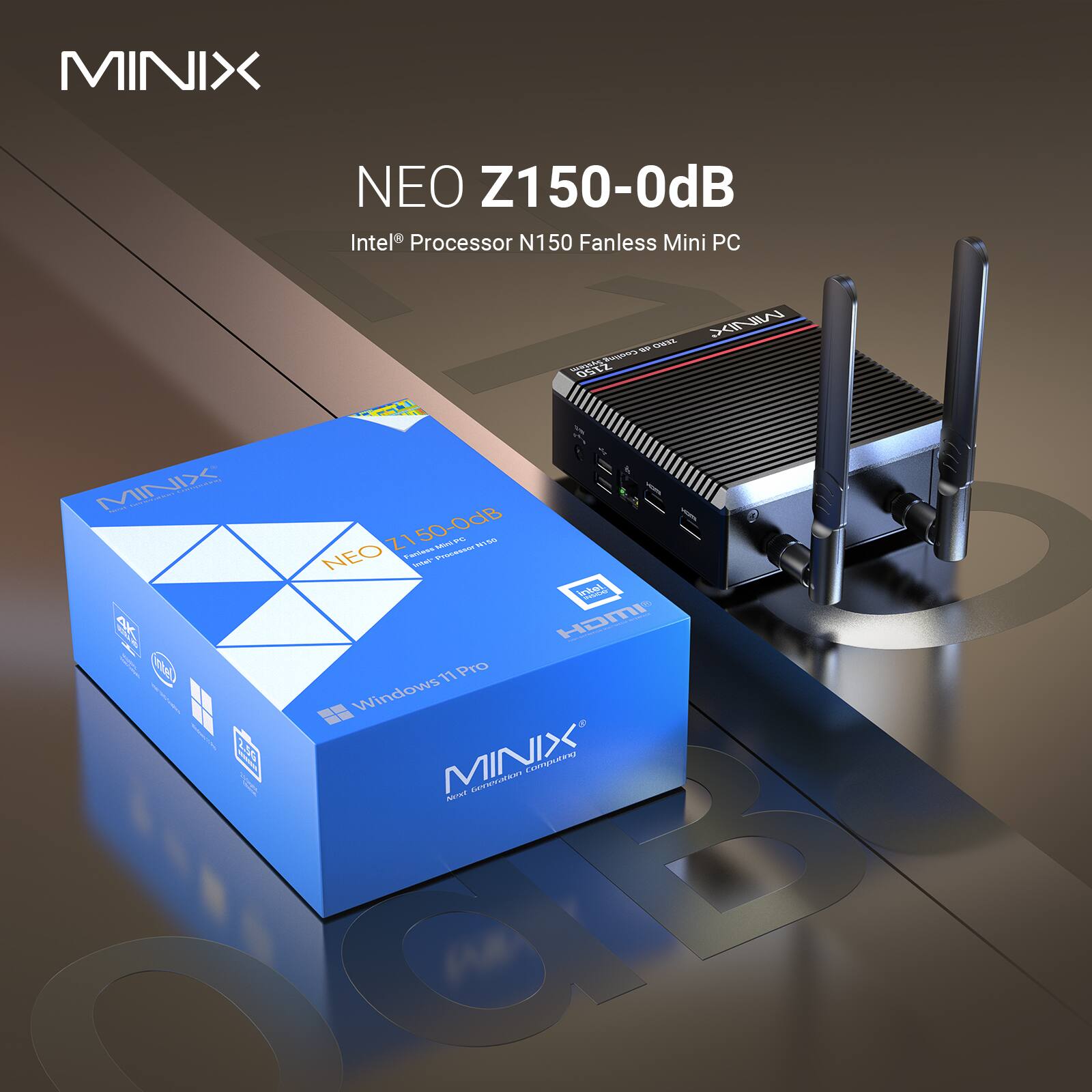MINIX NEO Z150-0dB Intel Processor N150 Fanless Mini PC - C 50 MINIZ ed C Z150-0dB TMRALL TEUPS PI TC M15S NEO - Aodre K HOMP - ChaSs 11Pro 17 | Windows - 2.50 MINIX CMUNEN To CTYR Aet