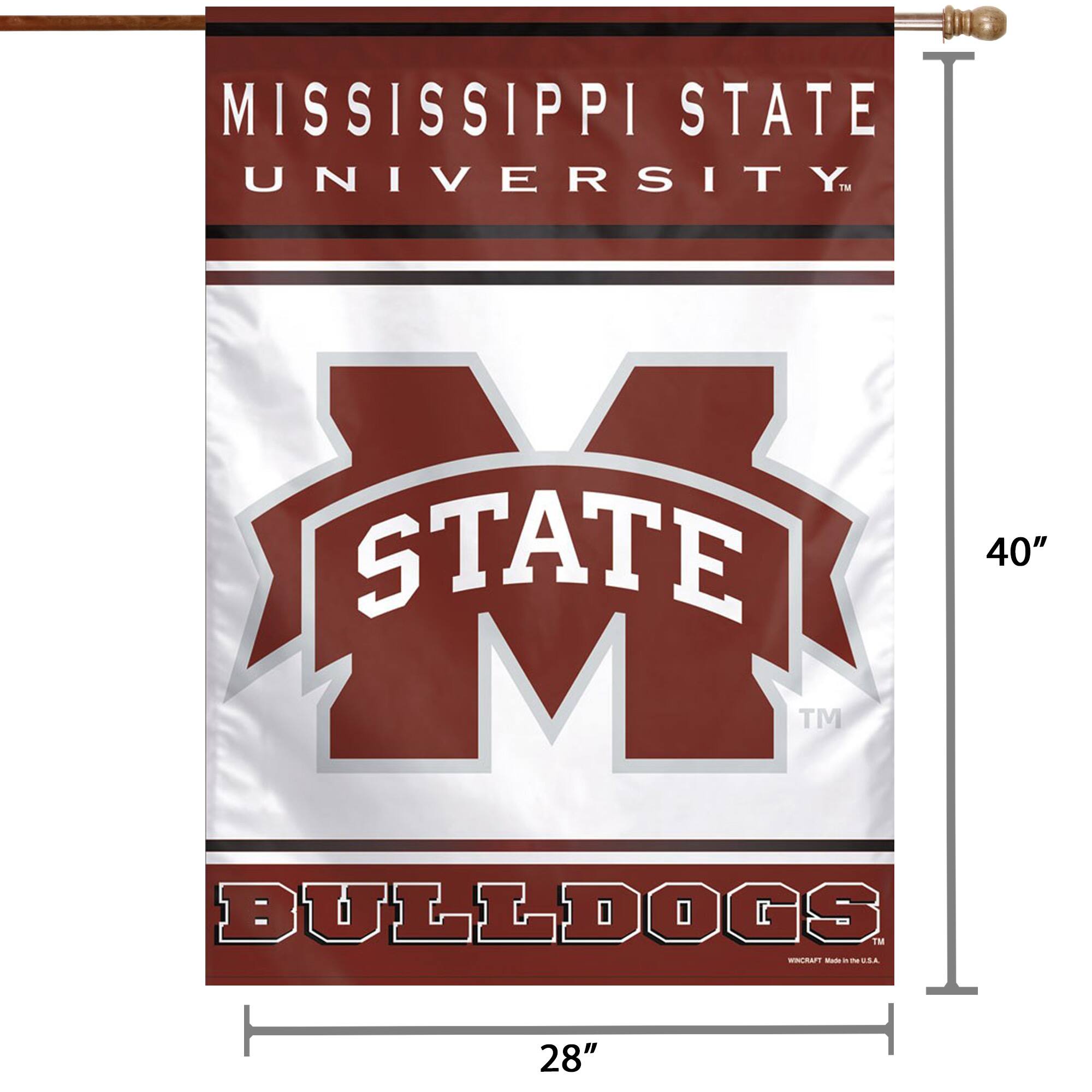 MISSISSIPPI STATE UNIVERSITY  
STATE  
BULLDOGS  

40"  
28"
