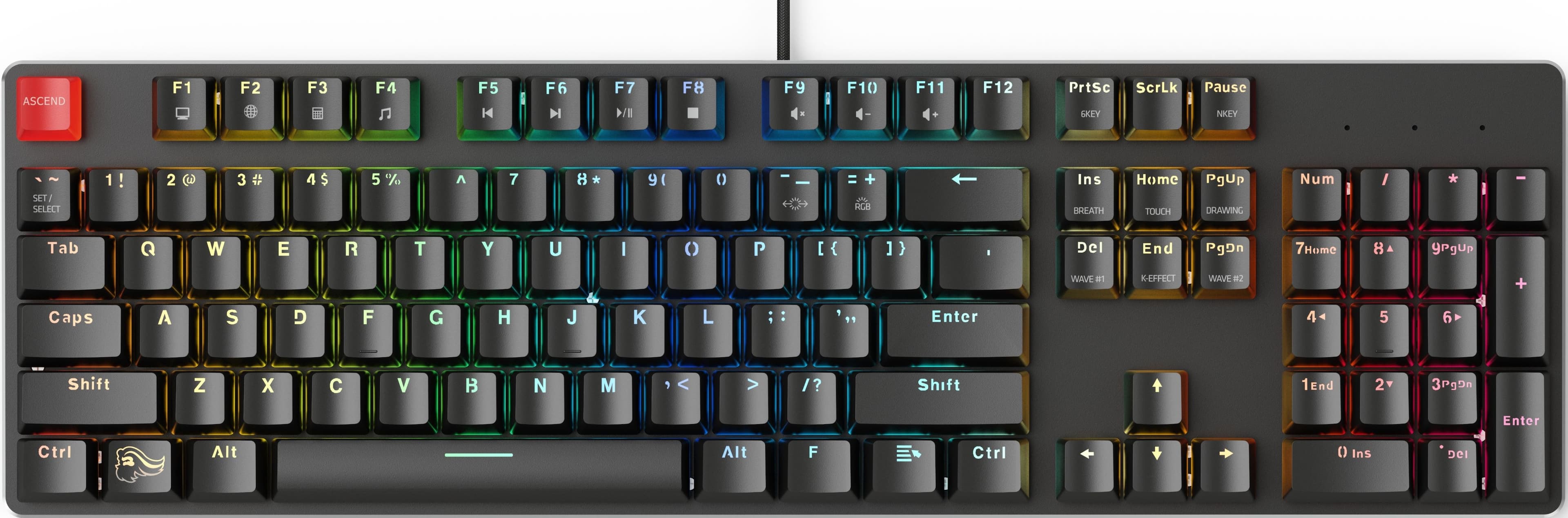 Front. Glorious - GMMK Prebuilt RGB Full Size Wired Mechanical Keyboard - Black.