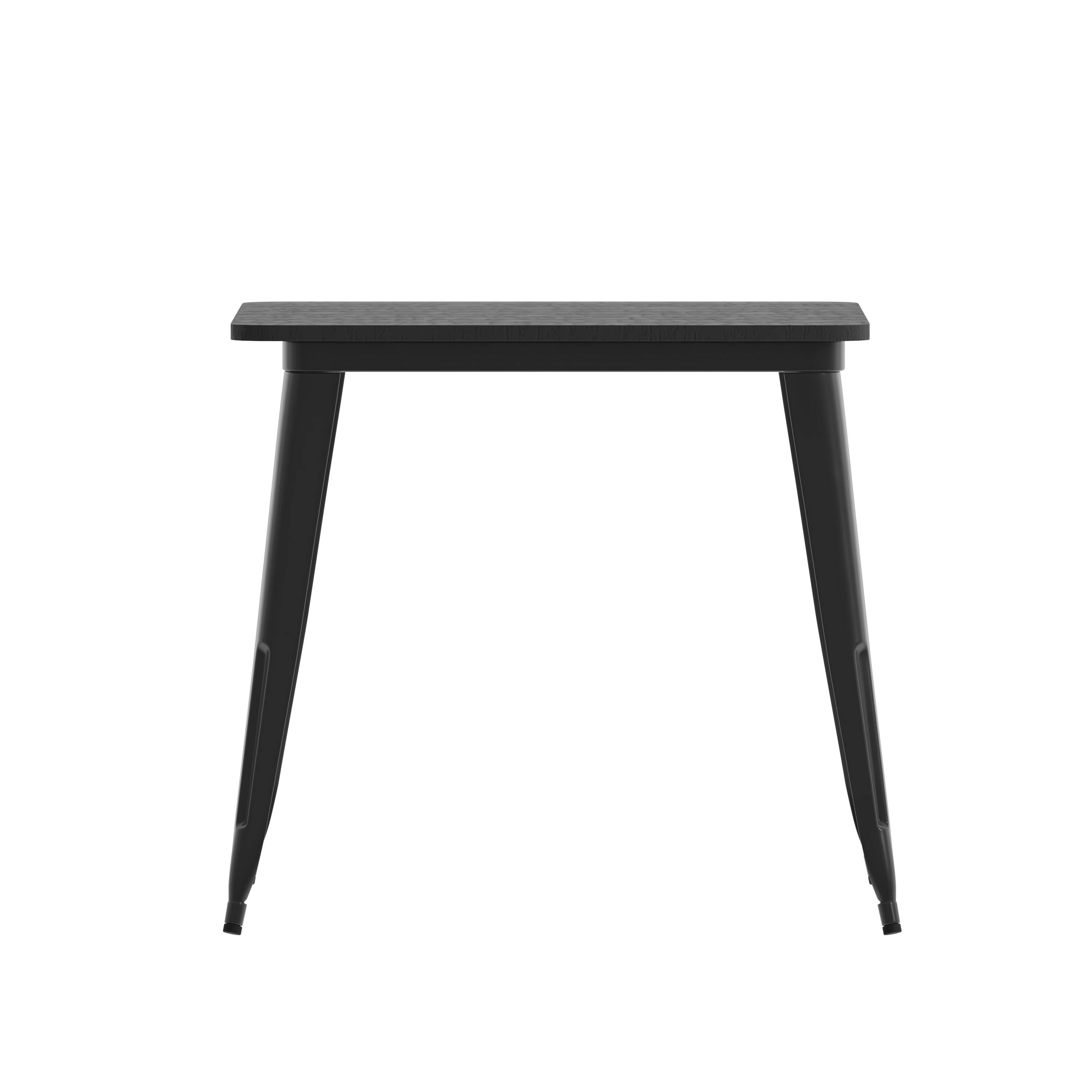 Angle. Flash Furniture - Declan Commercial Grade Indoor/Outdoor Dining Table, 31.5" Square All Weather Black Poly Resin Top with Black Steel Base - Black.