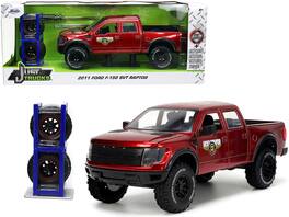 Jada - 2011 Ford F-150 SVT Raptor w/ Mickey Thompson Tires & Extra Wheels Just Trucks 1/24 Diecast - Candy Red Metallic