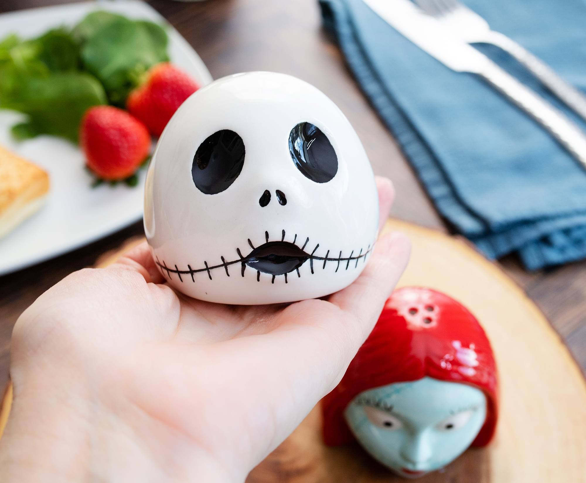 Alt View 4. Disney - Disney The Nightmare Before Christmas Jack and Sally Salt and Pepper Shaker Set - White.