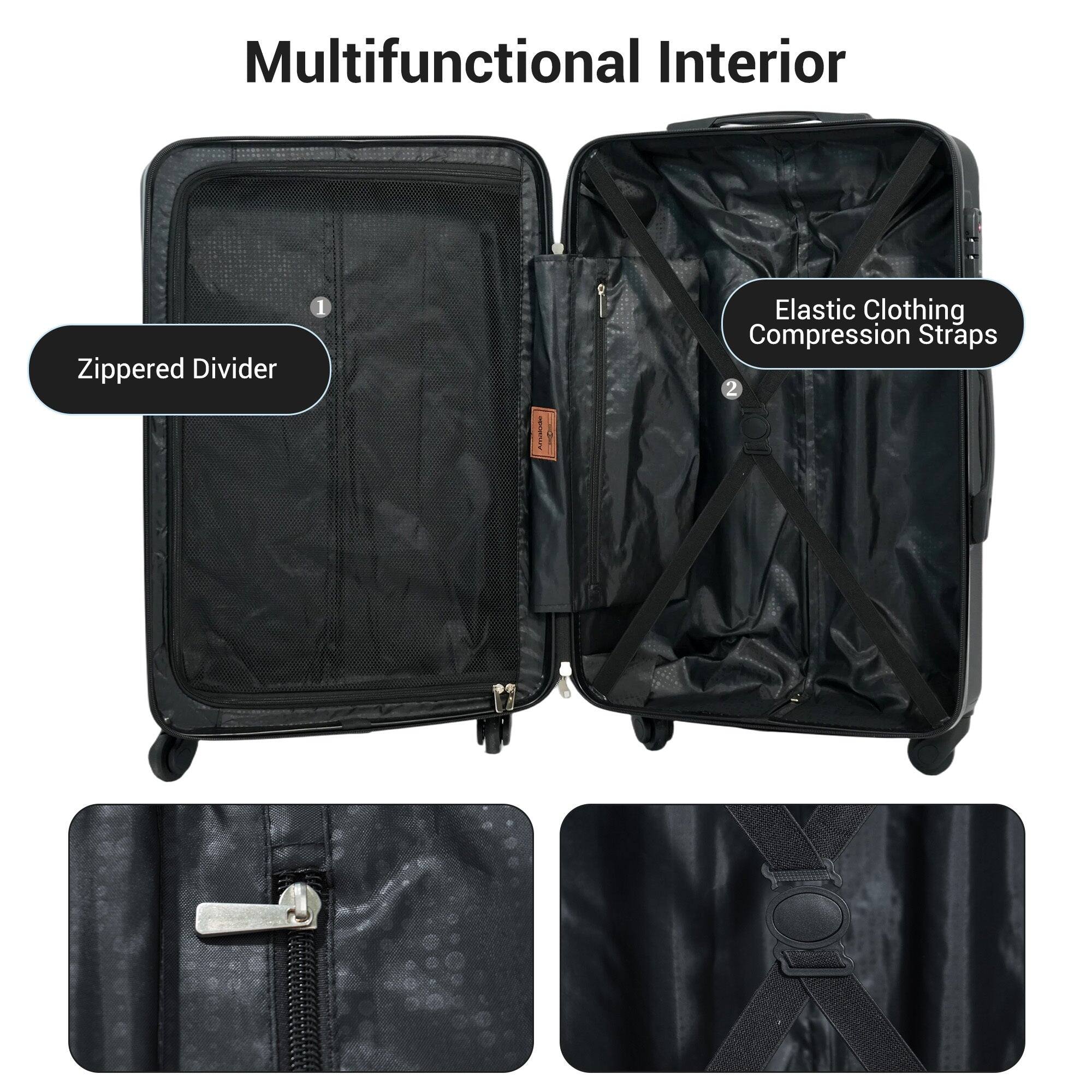 Multifunctional Interior

1. Zippered Divider
2. Elastic Clothing Compression Straps