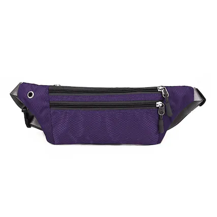 Front. XGear Fitness - Waterproof Fanny Pack for Running and Travel - Purple.