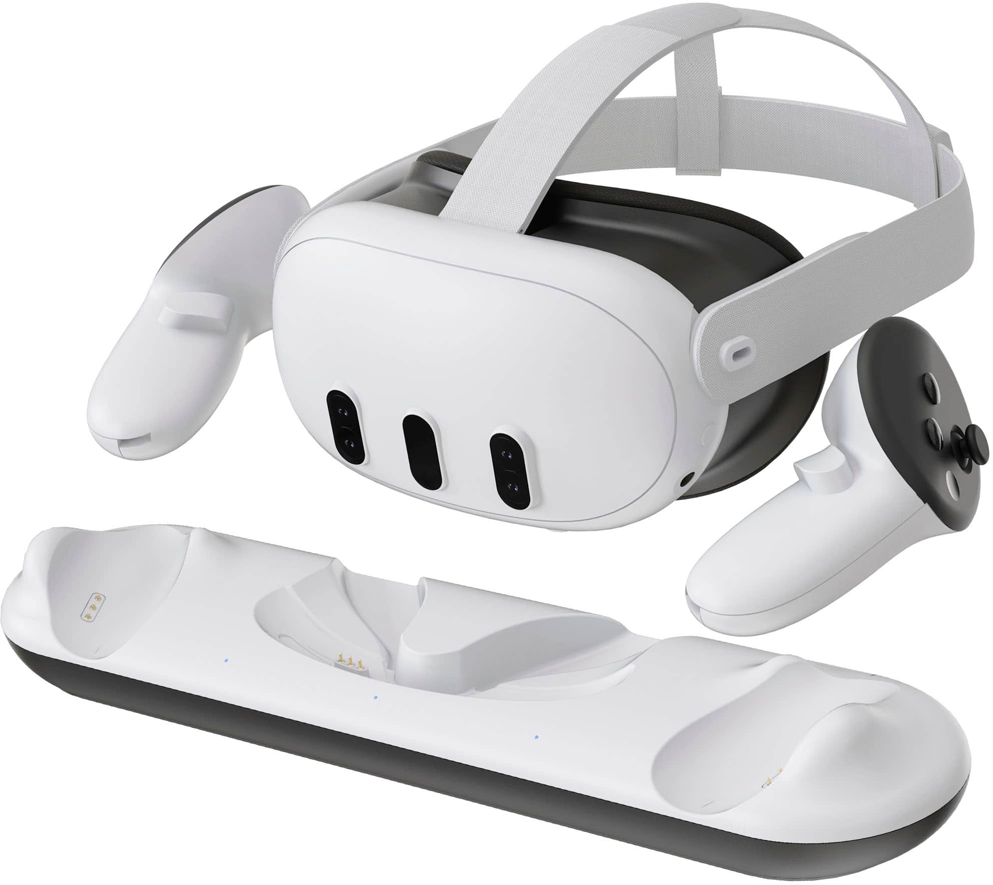 Left. Insignia™ - Charge Station for Meta Quest 3 and 3S - White.