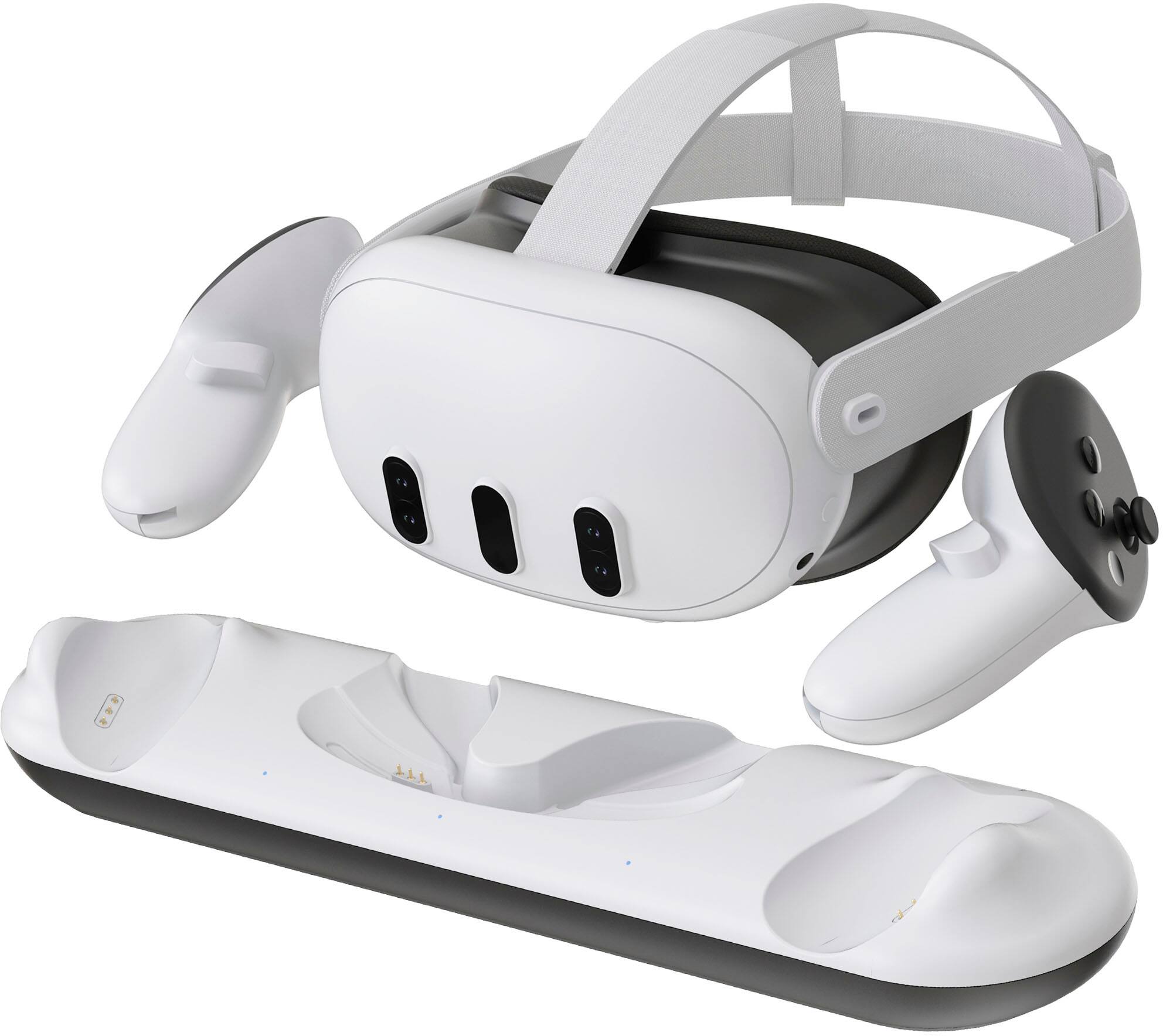 Left. Insignia™ - Charge Station for Meta Quest 3 and 3S - White.