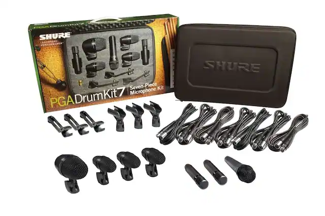 Front. Shure - Shure PGADRUMKIT7 Cardioid 7-Piece Microphone System With Case.