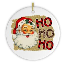 OrnamentallyYou - Vintage Santa Ho Ho Ho Christmas Ornament - Multi-colored