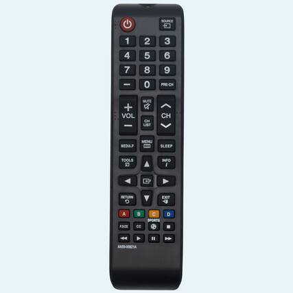 SOURCE 4 1 4 7 - 2 5 8 0 3 6 9
PRE-CH + VOL MUTE CH LIST CH MEDIA.P MENU SLEEP TOOLS INFO RETURN G EXIT
A P.SIZE CC C SPORTS D
AA59-00821A