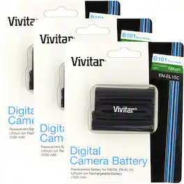 3x Vivitar Replacement Rechargeable Lithium Ion Battery for Nikon EN-EL15c