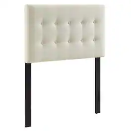 Emily Upholstered Fabric Twin Headboard by Modway - White