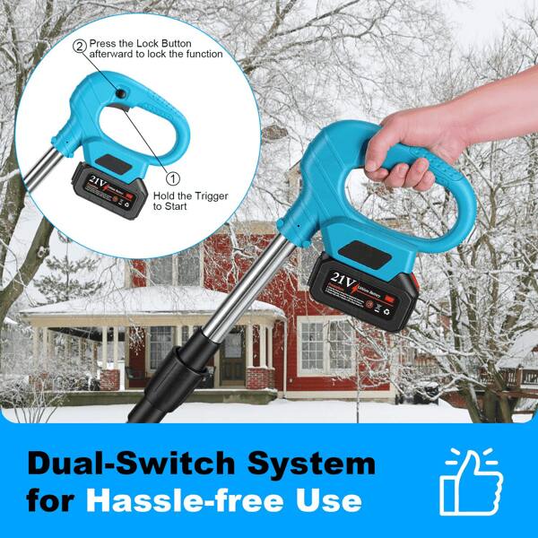 1. Hold the Trigger to Start  
2. Press the Lock Button afterward to lock the function  

Dual-Switch System for Hassle-free Use
