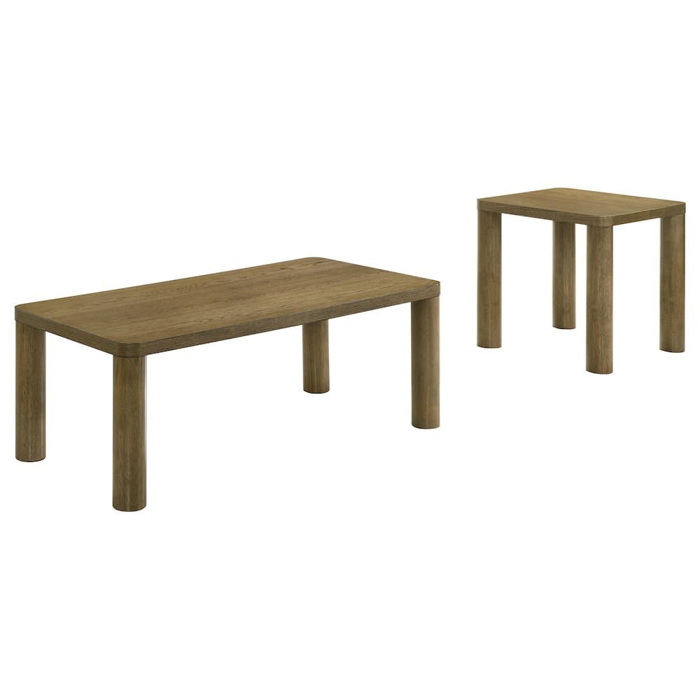 Photos - Coffee Table Oak Coaster Co. of America - Castlewood 2-piece Cocktail  Set - Brown  710858-S2 