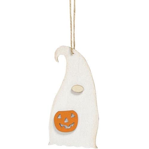 BreeBe - *Ghost Gnome With Jack O Lantern Ornament - Multi