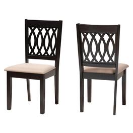 Baxton Studio - Florencia Modern Fabric and Espresso Finished Wood 2-Piece Dining Chair Set - Beige/Espresso Brown