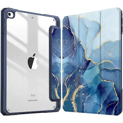 Front. Kitcheniva - Lightweight Hybrid Slim Case For iPad Mini 5 And Mini 4 7.9 Inch Ocean Marble - Ocean Marble.