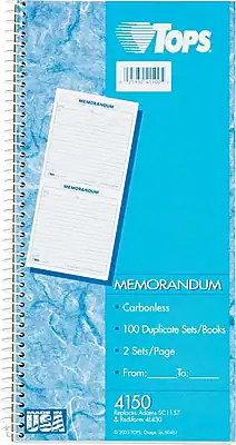 TOPS - Memorandum Pocket Notebook, 25 Sheets - Blue