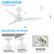 **DIMENSION**
(5" downrod included)
5"
42"
12.8"
**MOUNTING OPTIONS**
**ROOM SIZE**
Up to 100 sq. ft.