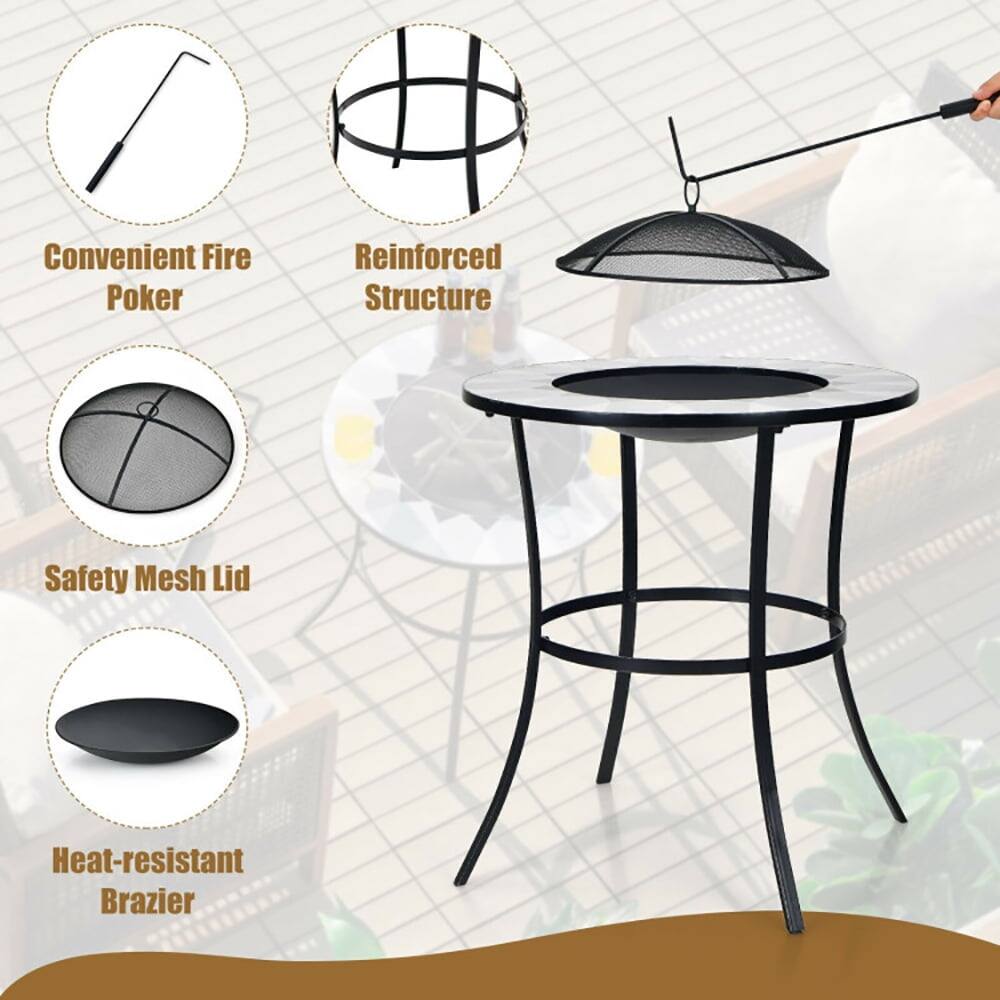 Convenient Fire Poker  
Reinforced Structure  
Safety Mesh Lid  
Heat-resistant Brazier