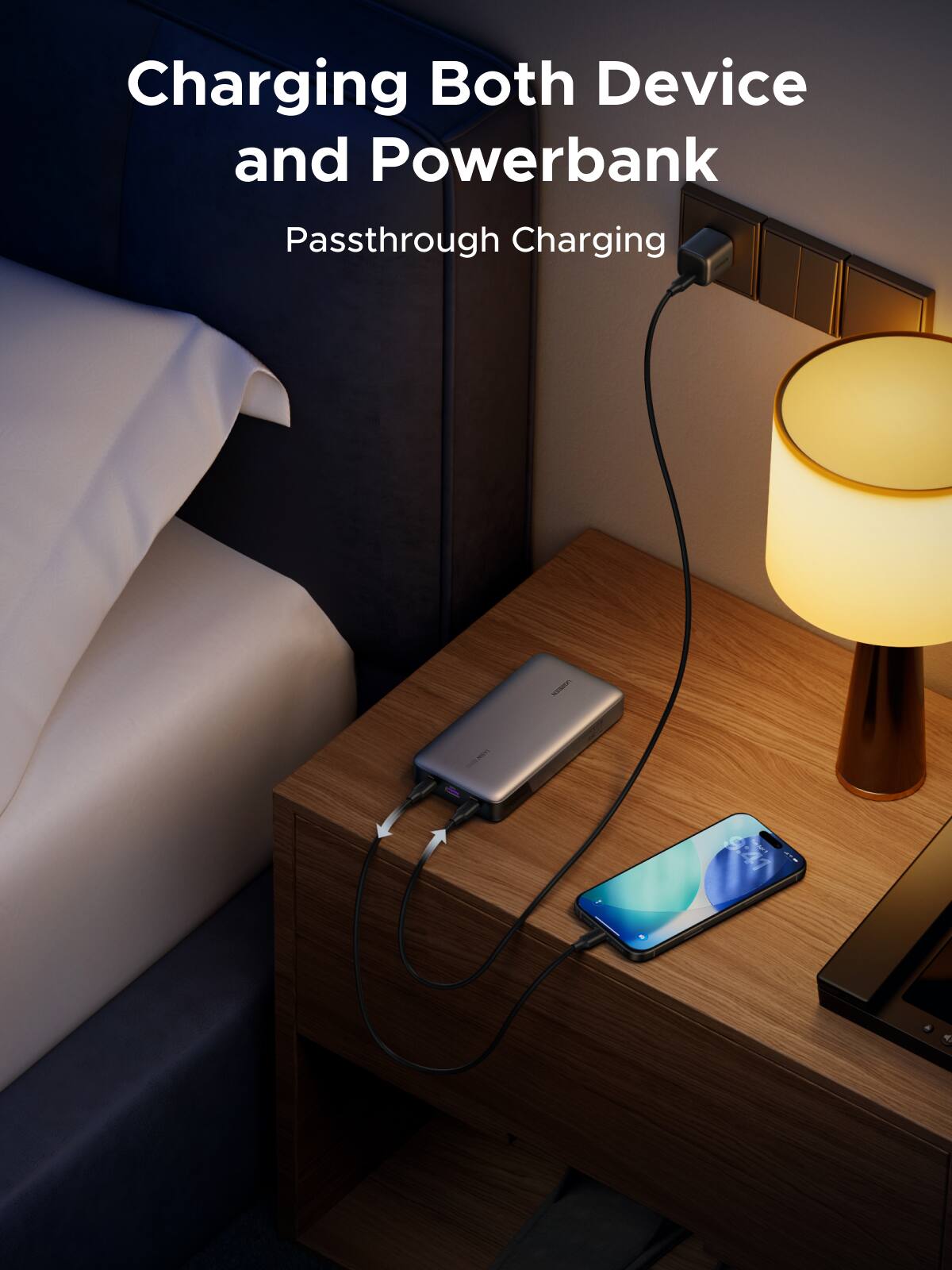 Charging Both Device and Powerbank  
Passsthrough Charging