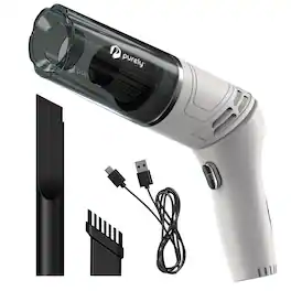 Purely - C50 Portable Wireless Vacuum & Air Duster 70W 40,000 RPM for Keyboard & Car, White