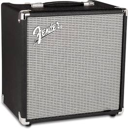 Fender - Rumble 25 Bass Amp, 25 Watts, with 2-Year Warranty - Black/Silver