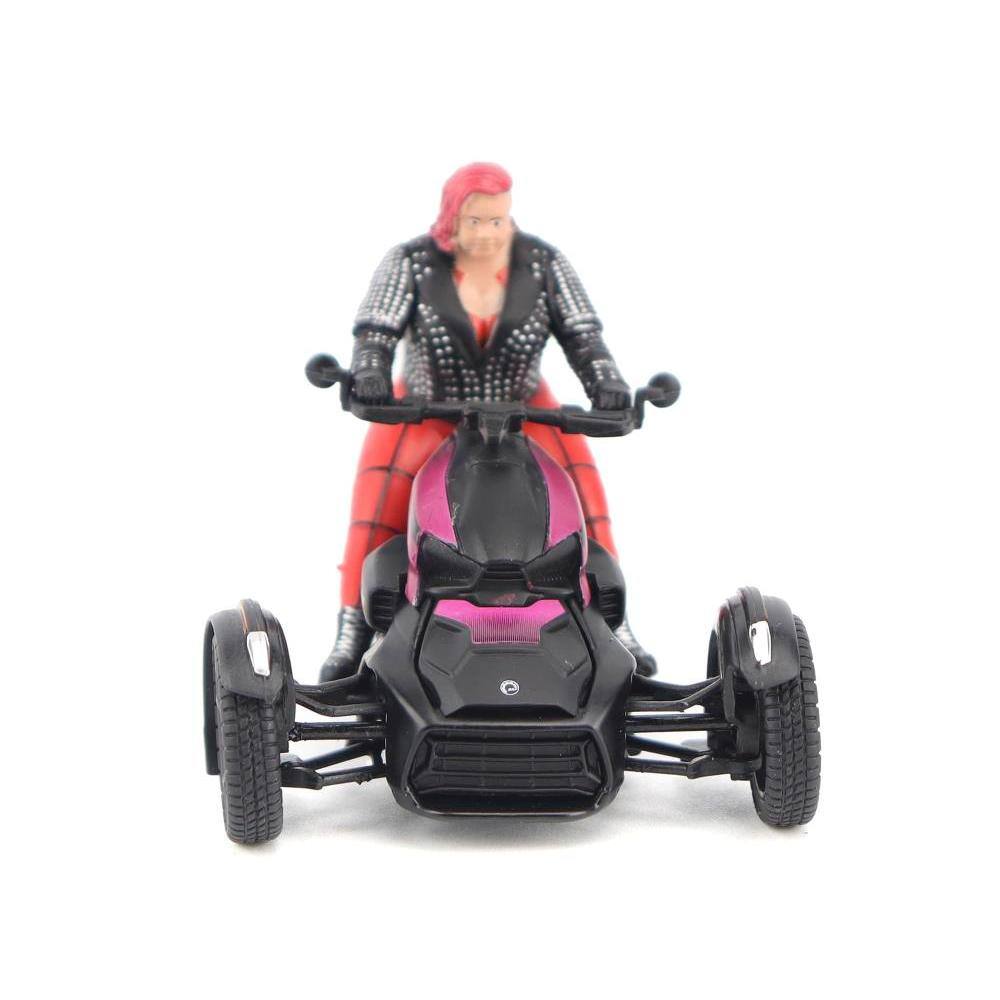 Back. BRP Models - Can-Am Ryker 3-Wheel Motorcycle Pink Punk and Black with Driver Figure 1/32 Diecast Model by BRP Models - Multi.