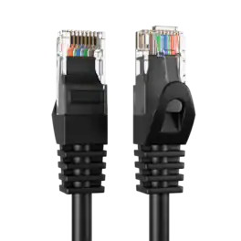 Cables Direct Online - 10 Pack Cat5e Ethernet Patch Cable 10 ft RJ45 Snagless Design 350MHz 1Gbps LAN Network Cord - Black