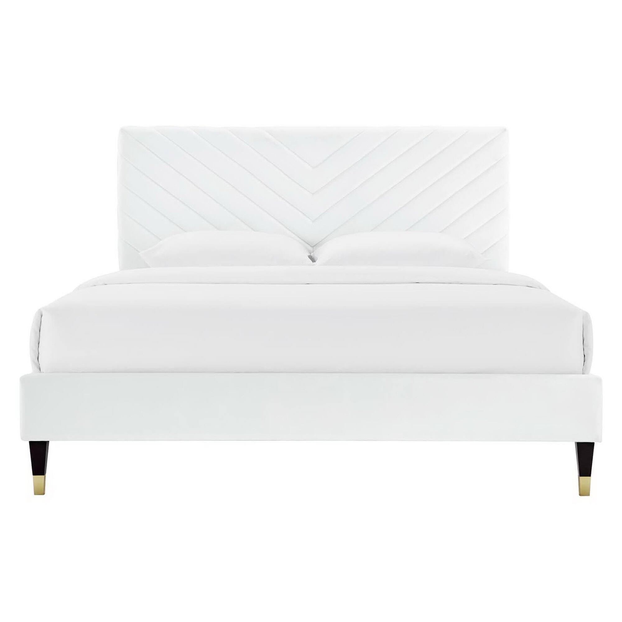 Alt View 1. Modway - Elise Performance Velvet Twin Platform Bed - Red.