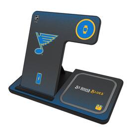 Keyscaper - St. Louis Blues Linen Print 3-in-1 Charging Station - Black