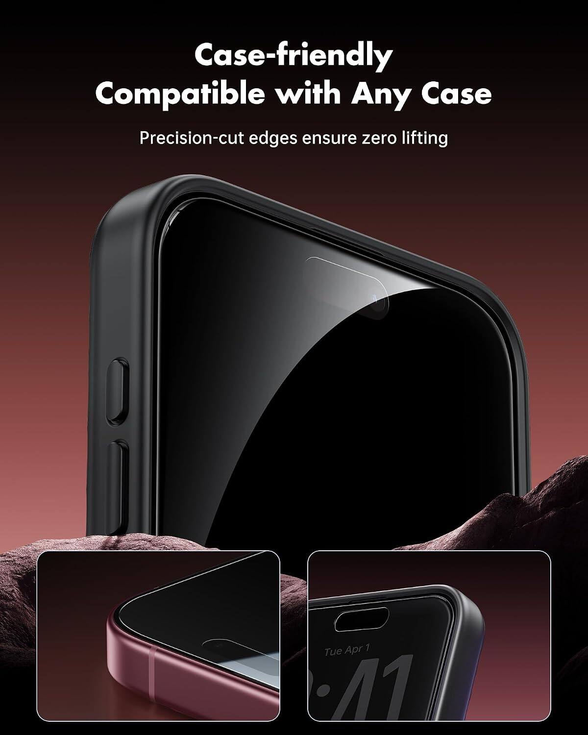 Case-friendly  
Compatible with Any Case  
Precision-cut edges ensure zero lifting  

Tue Apr 1  
A1