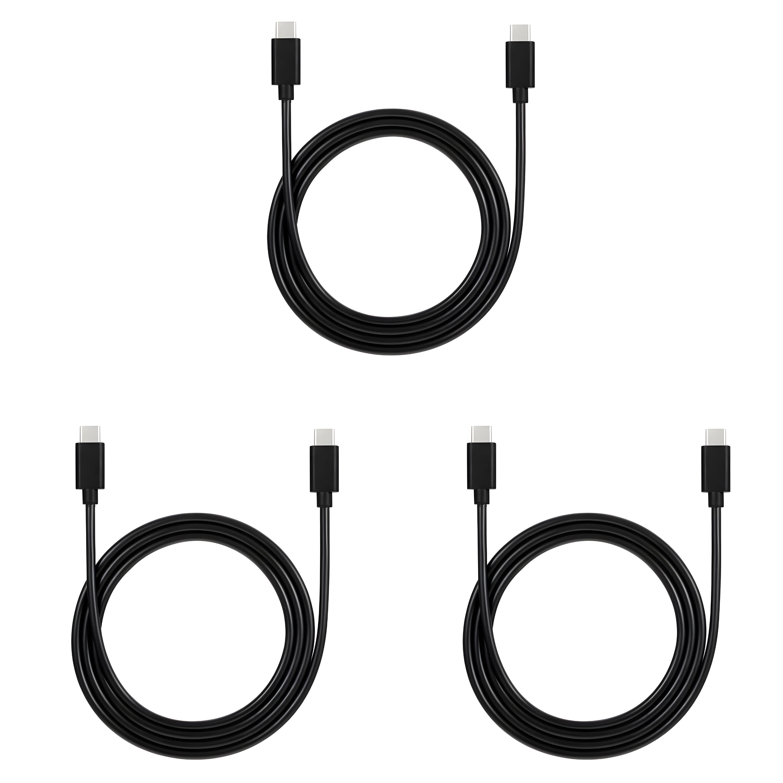 Kitcheniva - 6Ft Type-C To Type-C Cable Fast Charge Cord Charger 3 Pack - Black